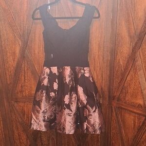 Elegant Black and Pink Floral Mini Dress